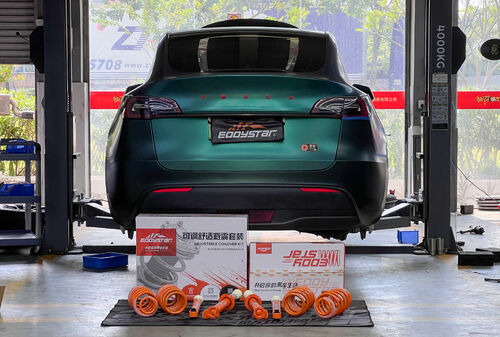آخرین مورد شرکت 2021 Tesla Model Y Rear-Wheel Drive | EDDY Adjustable Comfort Shock Absorber Kit Upgrade: Optimization Plan for Driving Quality and Stance